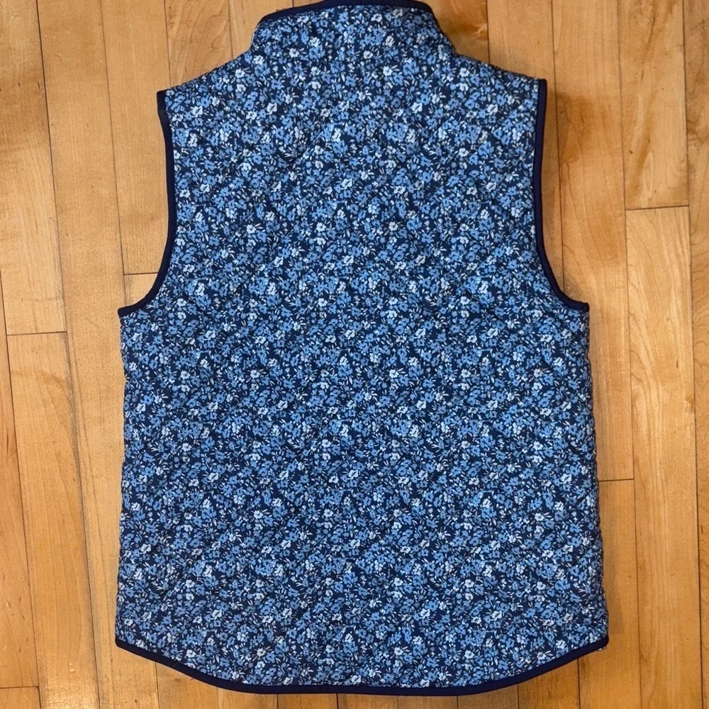 Crewcuts Navy Floral Quilted Puffer Vest size large